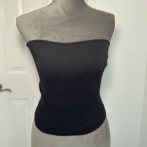 black ribbed tube top